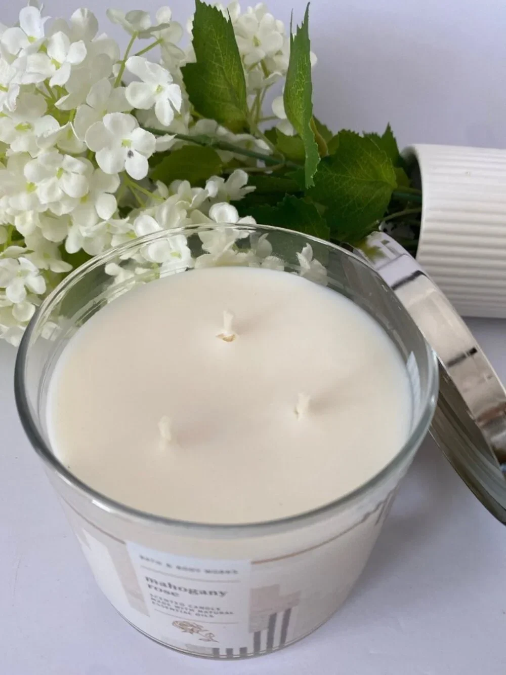 “Mahogany Rose” Bath & Body Works NEW 3 Wick Candle